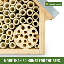 Load image into Gallery viewer, Wild Bee House Insect Home Bug Hotel with Metal Roof Small Bug House with Cleaning Brush - Attracts Bees, Butterflies & many other Bugs & Insects