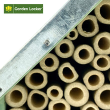 Load image into Gallery viewer, Wild Bee House Insect Home Bug Hotel in Green with Metal Roof Small Bug House with Cleaning Brush & Gift Box Attracts Bees, Butterflies & many other Bugs & Insects