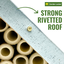 Load image into Gallery viewer, Wild Bee House Insect Home Bug Hotel with Metal Roof Small Bug House with Cleaning Brush - Attracts Bees, Butterflies & many other Bugs & Insects