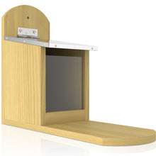 Load image into Gallery viewer, Garden Squirrel Feeder with Metal Roof - Natural Wood with Extra Long Feeding Platform