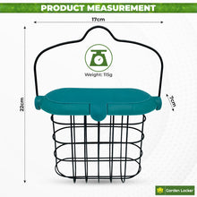 Load image into Gallery viewer, Garden Suet Bird Feeder with Plastic Flip Top Lid, Galvanised Steel Cage &amp; Hanger - for Outdoor Bird Feeding
